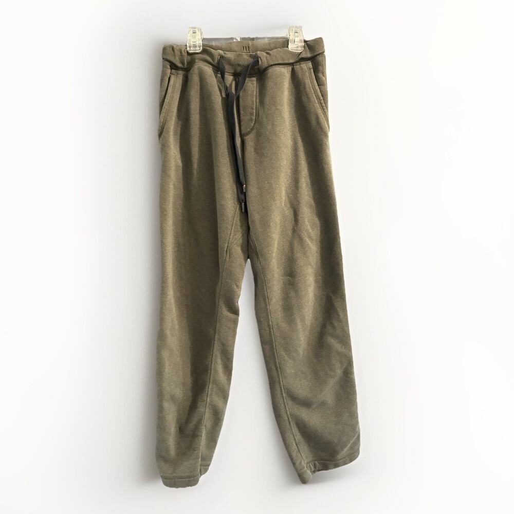 Lululemon Mens Olive Fleece Lined Open Hem Warm Sweatpants Pants Size. Small